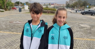 Angela e Iván en las Selecciones Malagueñas de la Fiesta del Baloncesto Premini 2022